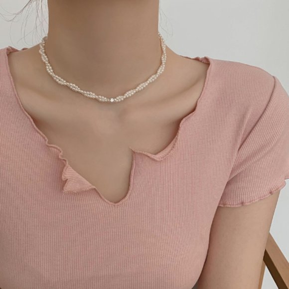 Pearl clavicle chain light luxury niche design temperament sense fairy necklace - Picture 1 of 4